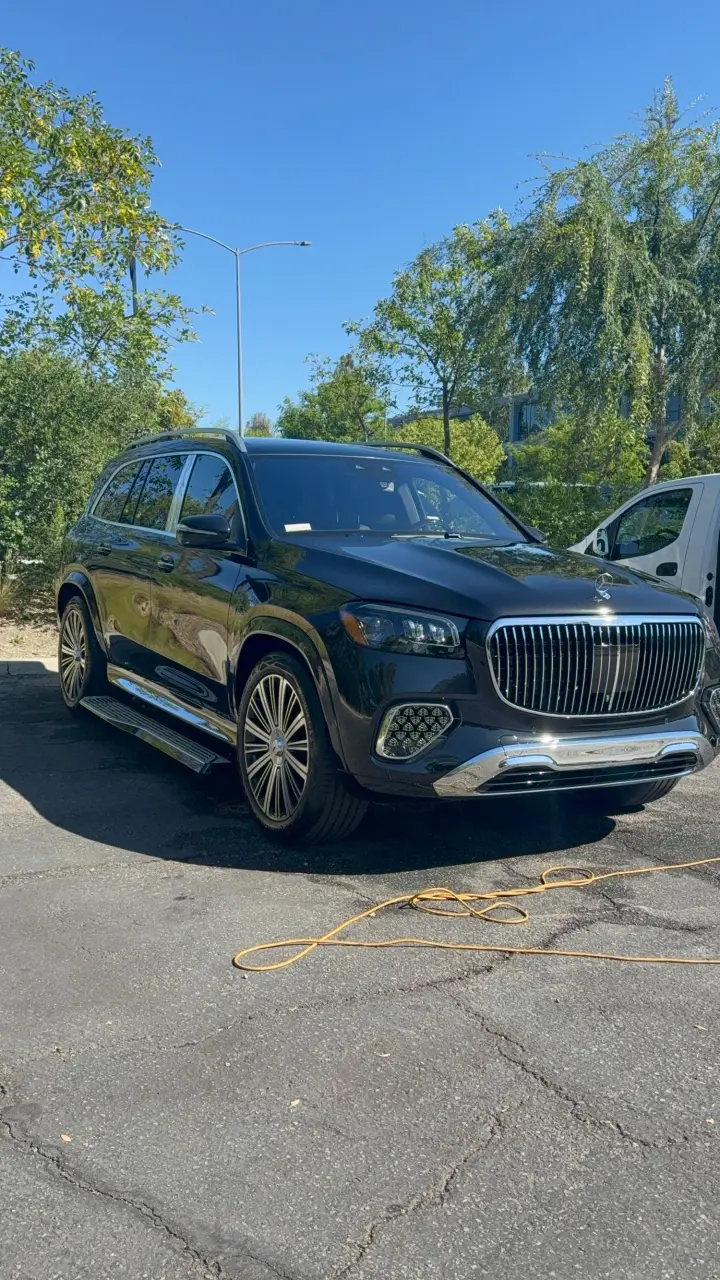 Black Mercedes-Maybach GLS gleaming after an exterior detail